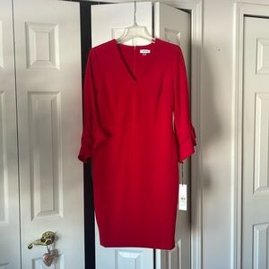 NWT CALVIN KLEIN RED DRESS